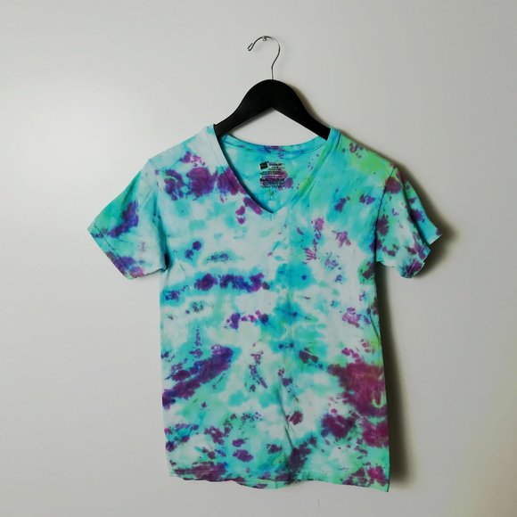 Tie Dye T Shirt ComfortSoft Adult Festival Tee Short Sleeve 100% Cotton Logo S - Picture 7 of 7